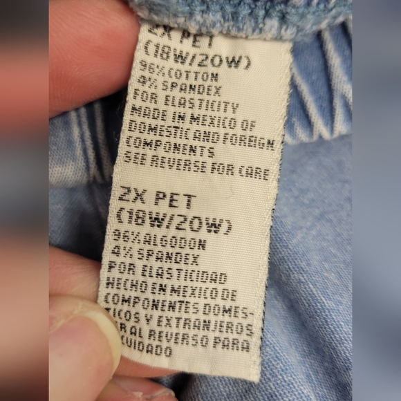 White Stag 18/20 2X Petite Light Blue Pants Elastic 34" Waist 26" Inseam - Picture 5 of 6